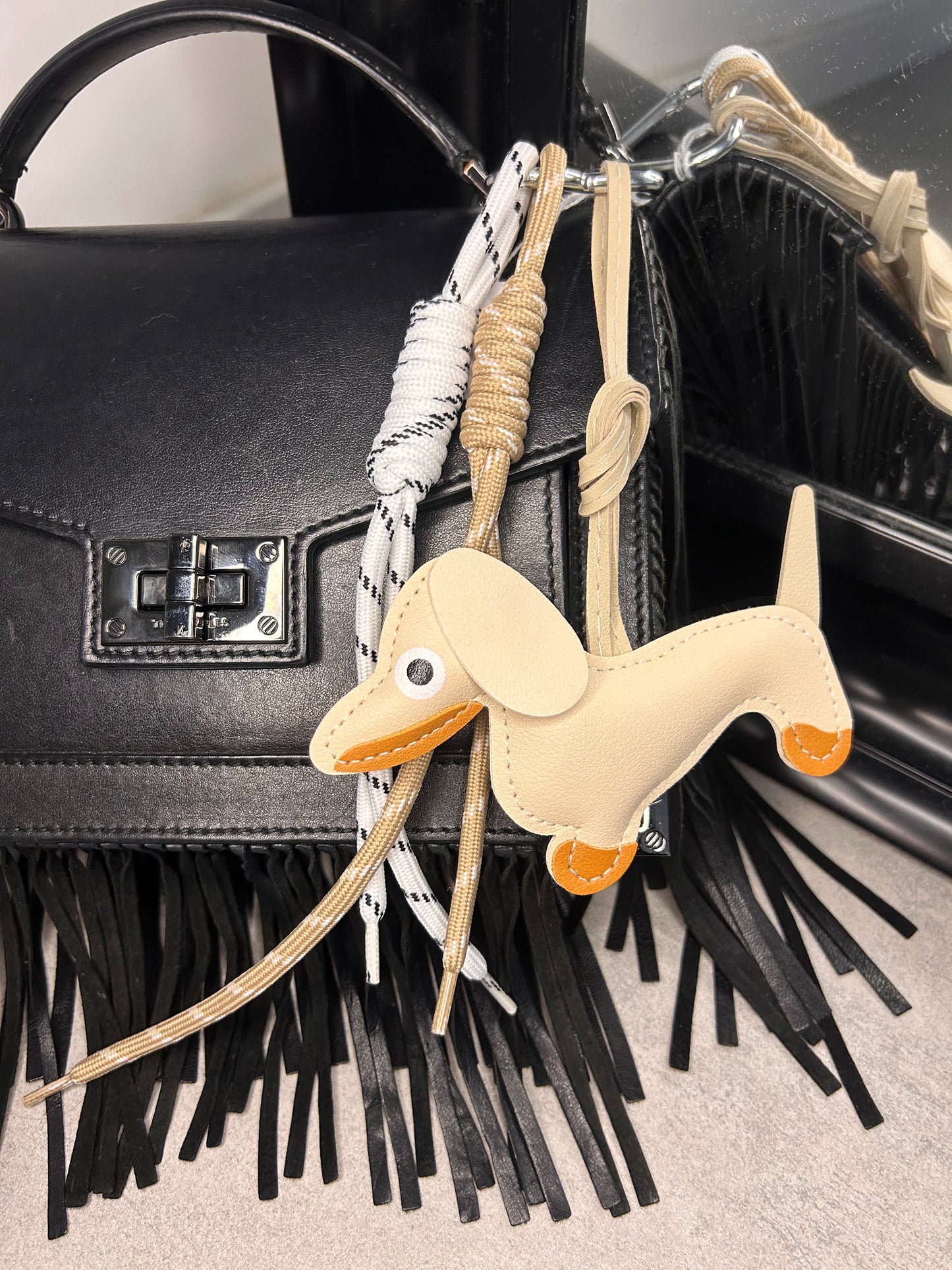 Bag Charms chien beige